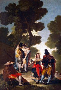 マジャとマントをまとった男性またはアンダルシアの散歩 作： Francisco de Goya